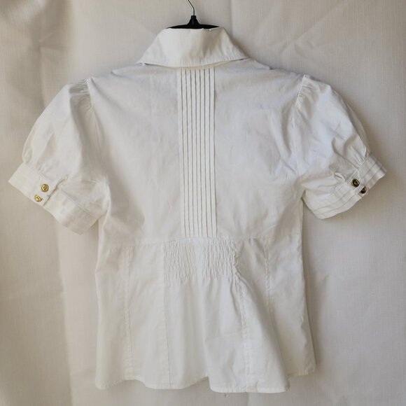 XOXO Vintage Victorian-Inspired White Fitted Blouse Romantic & Chic Women's M - Picture 11 of 15